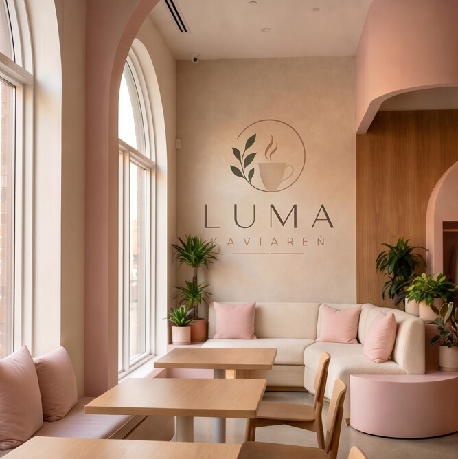 Logo LUMA Kaviareň na stene